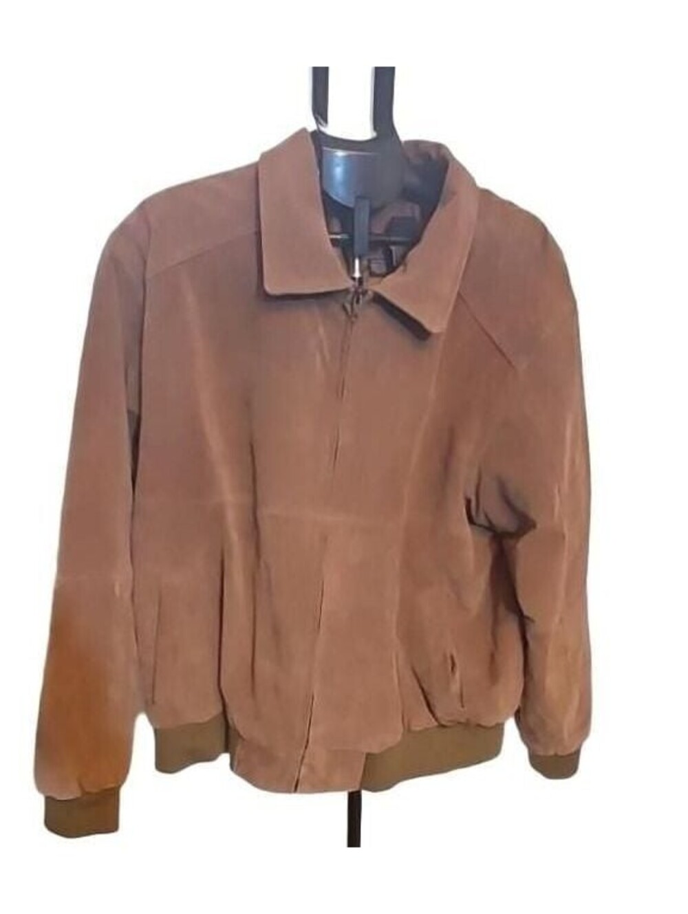Knight & Squire Brown Genuine Leather Suede Bomber Jacket XL